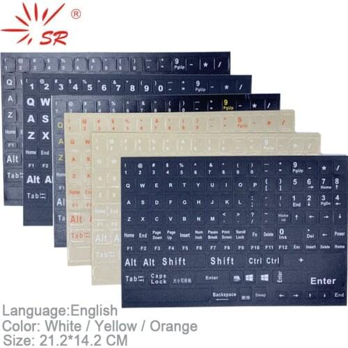 SR English Full 120 Keys Matte Standard Waterproof Keyboard Stickers Layout Letter Alphabet 10-17" Desktop Laptop Accessories