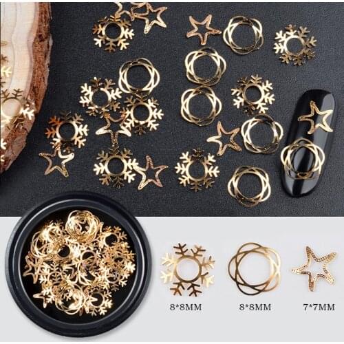 Nu-TATY Nail ornament nail metal hollow computer piece ultra thin sequin christmas snowflake Toos nail sticker