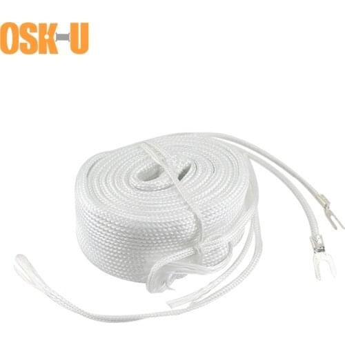 Fireproof Heating Belt Element High Temperature 220V 1/2/3/4/5M length Electric Heater Element for Pipeline 100/200/300/400/500W