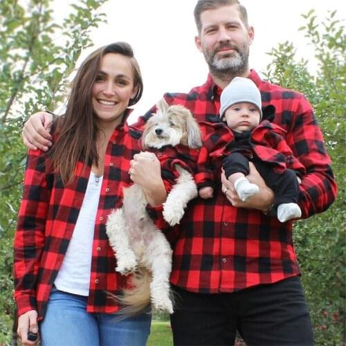 Autumn Plaid Matching Family Outerwear Christmas Mother and Daughter Matching Outfits Boutique Shirt Fashion New Blouse for Kids