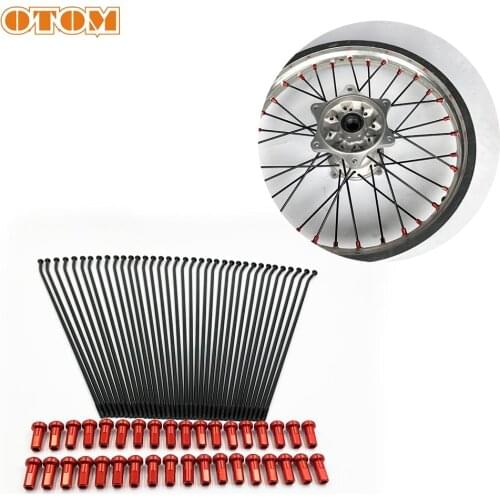 OTOM Motocross 21 Front 19 Rear Wheel Spoke Stainless Steel Aluminium Nipple Electrophoresis Rim Wire Rays For SXF TE Motorcycle