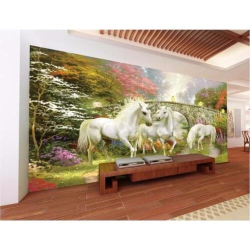 Custom photo 3d wallpaper Wonderland unicorn TV background wall home improvement room 3d wall murals wallpaper for walls 3 d