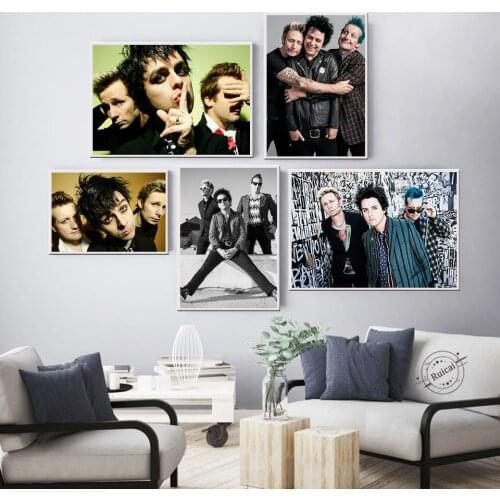 Green Day Poster Rock Band Music Guitar Print On Canvas Modern Painting Wall Art Picture For Living Room Home Decor