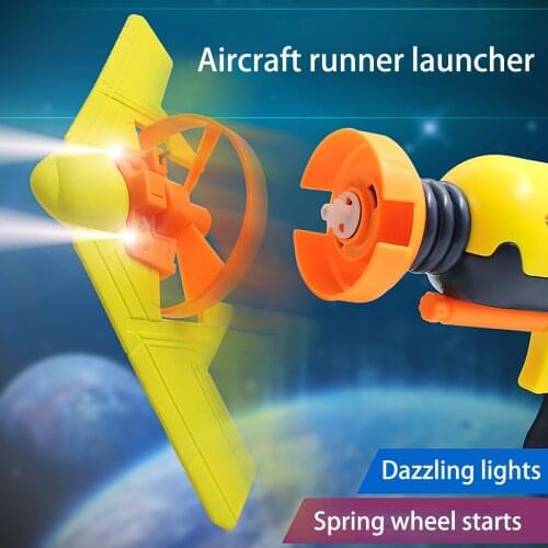 Airplane Launcher Shooting Game Pistol Toy Bubble Catapult Plane Traffic Catapult One-click Ejection Toys Kids Boy Birthday Gift