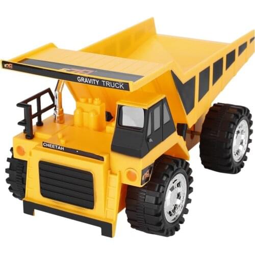 RC 4 Wheel Engineering Car Toy Model Wire Control Preschool Learning for Children Trucks Bulldozers Bulldozers Yellow