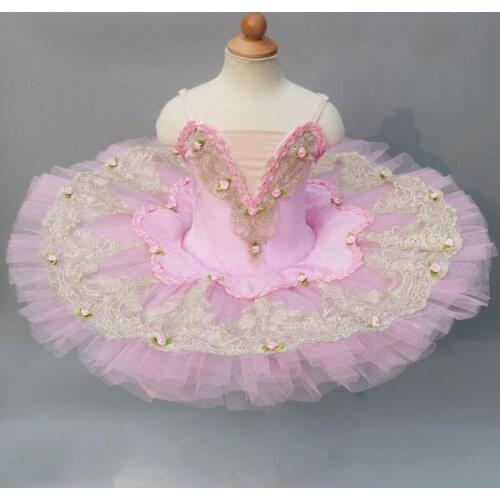 Pink Ballet Dress For Child Kids Adult Swan Lake Professional Tutu Performance Stage Dance Flower Fairy Princess Ballerina Girls
