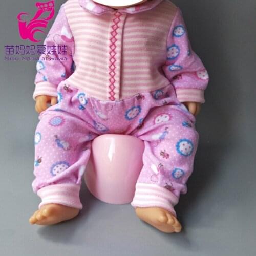 Pink pajama set for 43cm Baby boy Born Doll clothes set 18 inch baby girl doll jumpsuit