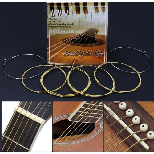 Acoustic Guitar Strings Replacement Full Set 6pcs(.011-.052) Steel Core Copper Alloy Wound with End Ball Medium Tension