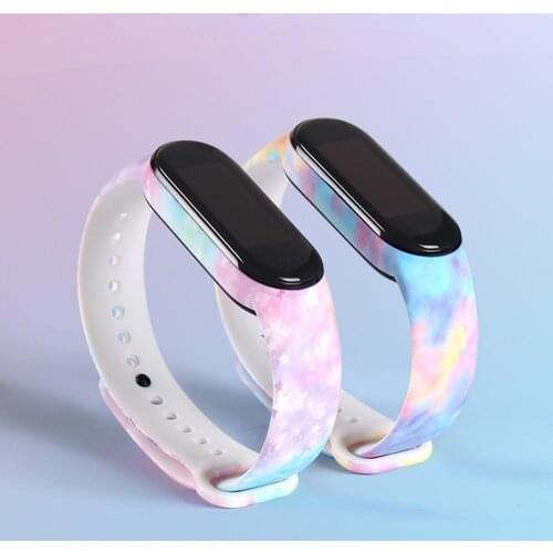 For Xiaomi Mi Band 5 4 3 Strap Bracelet starry sky Wristband Replacement Colorful Silicone for Xiomi Amazfit Band 5 strap