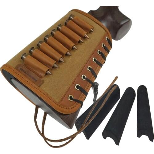 Rifle Gun Buttstock Tactical Shotgun Cheek Rest Riser Pad Protector Leather Ammo Cartridges Bullet Hunting Gun Accessories