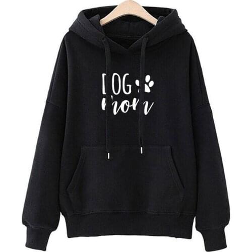 Kwawaii Dog Mom Hoodies Cotton Women Sweatshirt Full Long Sleeve Mama Top Shirt O Neck Pullover Female Mother Clothing Drop Ship