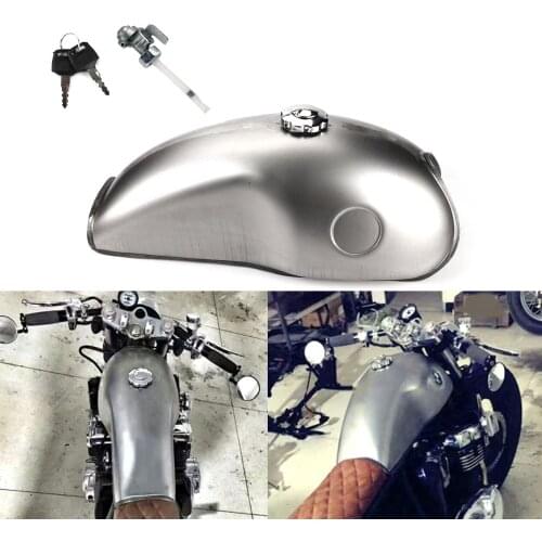 TAIHONGYU 2.6 Gallon 10L Cafe Racer Motorcycle Gas Fuel Tank Iron fit for Suzuki Yamaha Honda Motorcycle Tank Container