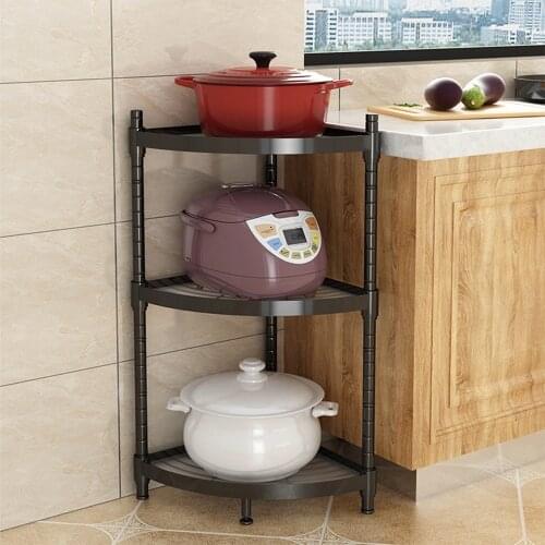 3/4/5-Tiers Corner Rack Organizer Shelf Storage Rack Detachable Free-standing Durable Multipurpose for Home Kitchen Bathroom