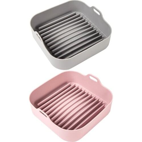 Thickened Silicone Heat-Resistant Barbecue Tray with Double Handle Fryer Baking Grill Pan Bread Cake Fried Chicken Pizza
