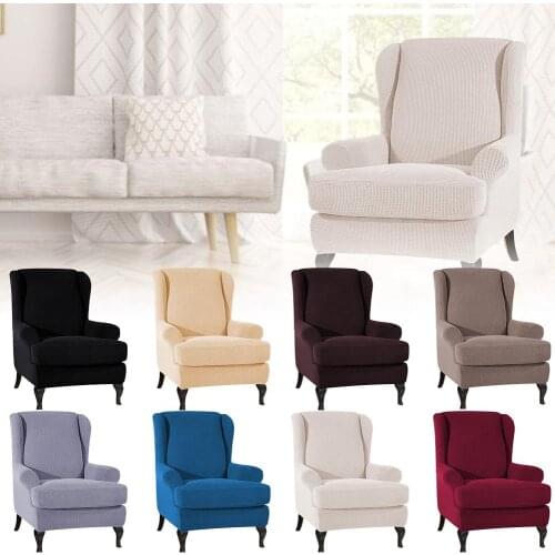 Waterproof Sloping Arm King Back Chair Cover Elastic Armchair Wingback Wing Sofa Back Chair Cover Stretch Protector SlipCover
