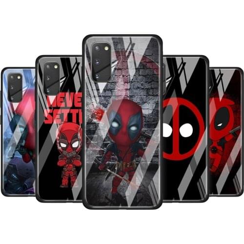 Deadpool Marvel Cartoon Tempered Glass Cover For Samsung Galaxy S20 S10 S9 S8 S10E FE Ultra Plus Lite 5G Phone Case
