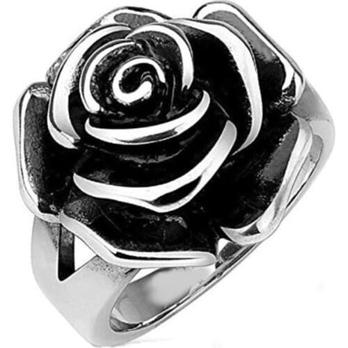 Hot Sale Fashion Korea Fashion Jewelry Rings Retro Black Rose Flower Rings Index Finger Rings For Woman Party Punk Ring Gifts