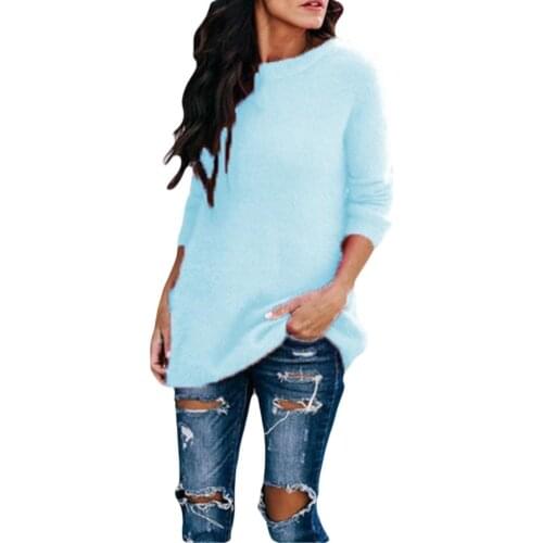 2019 Fashion Patchwork O-neck Autumn Winter Sweater Women 2019 Women Long Sleeve Warm Knitted Sweater Pullover Female Jumper