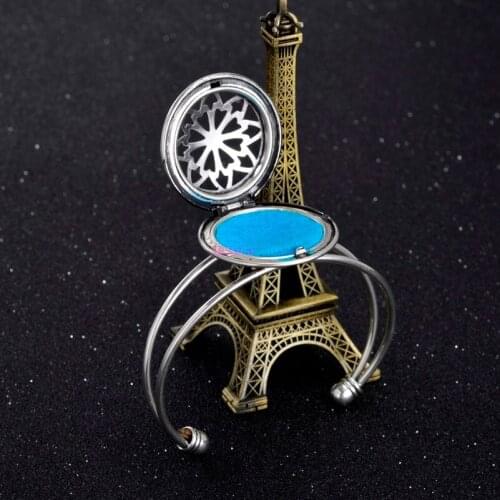 1Pc Fit 25mm Felt Pad Antique Silver Color Adjustable Essential Oil Diffuser Bracelet For Perfume Bangle