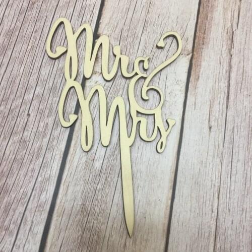 20pcs wedding supplier wood mr and mrs wedding cake topper
