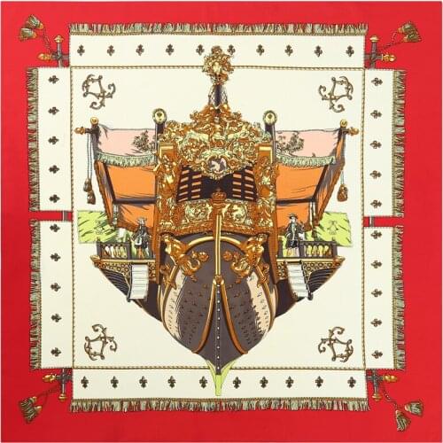 2020 60x60 Shield warship Multipurpose women Silk twill scarf Satin square tie Hairband ladies foulard femme towel bufanda shawl