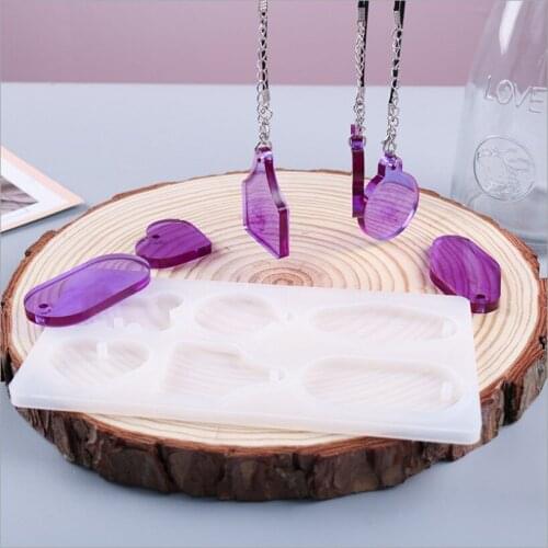 2020 New Transparent Silicone Mould Resin Decorative Craft DIY Love heart bone tag pendant Mold epoxy resin molds for jewelry