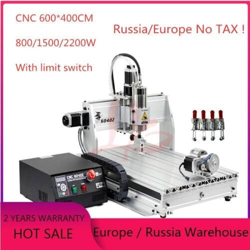 USB port CNC 6040 4 axis wood router PCB carving woodworking milling engraving metal engraver with limit switch and cutters