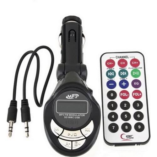 4 In Car MP3 Player Wireless FM Transmitter Modulator USB CD MMC Remote 206 FM channelsDrop shipping&Wholesale