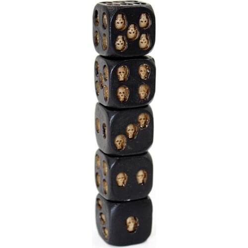 5Pcs Gold Silver Skull Dice Black Skull Balance Dice Lucky Dice Prop Pub Bar Table Party Game Tool For Children Funny Game