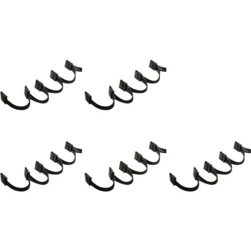 5 Pieces 4Pin Ide 1 to 5 Sata 15Pin Hard Drive Power Supply Splitter Cable Cord for Diy Pc Sever 4-Pin to 15-Pin 60cm