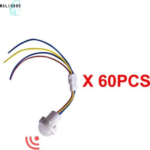 60pcs Infrared Light Motion Sensor Time Delay Home Lighting Switch Led Sensitive Night Lamp Auto ON/OFF for Home Indoor Outdoor