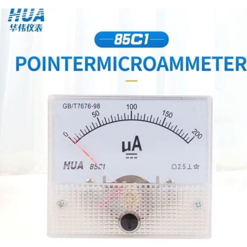 85C1 DC Analog Pointer Microamps Ammeter 20uA 30uA 50uA 100uA 200uA 300uA 500uA AMP
