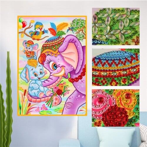DIY Diverse Diamond Painting Elephant Red Panda Rhinestone Embroidery 5D Painting Mosaic Decorative Painting