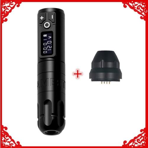 AMBITION SOLDIER Wireless Rotary Tattoo Pen Machine Rechargable Bettery Power Digital LED Display For Body Art