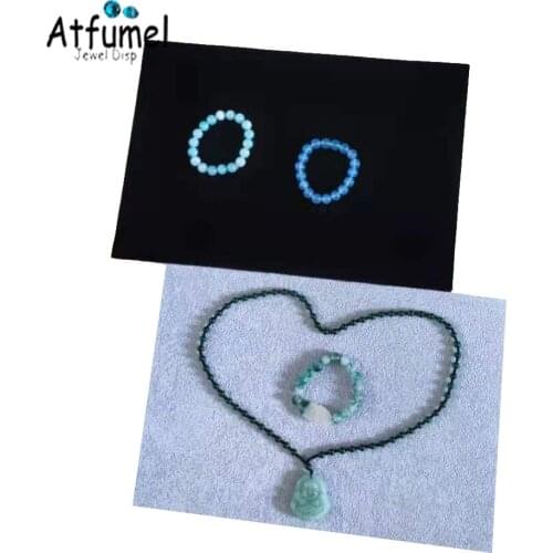 5Pcs/lot Velvet Jewelry Diaplay Tray Soft Jewelry Necklace Watch Bangle Organizer Storage Showcase Holder Counter Jewelry Pad