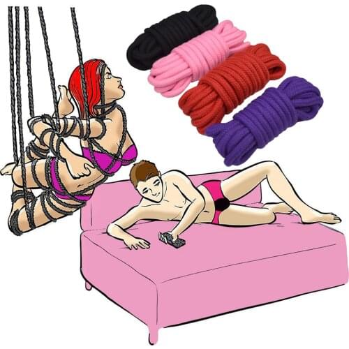 5m/10m Sex Slave Bondage Rope Bdsm Thick Cotton Restraint Erotic Role play Toys Soft Cotton Rope For Couples Adult Games Product