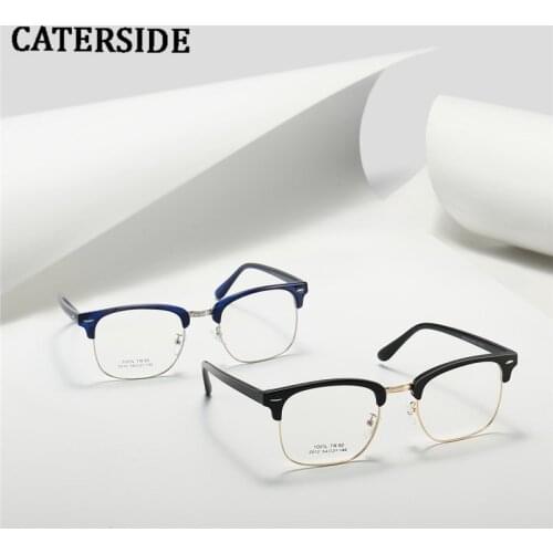 Emosnia Square Transparent Computer Glasses Frame Women Men Anti Blue Light Blocking Eyewear Semi-Rim Frame Optical Oculos
