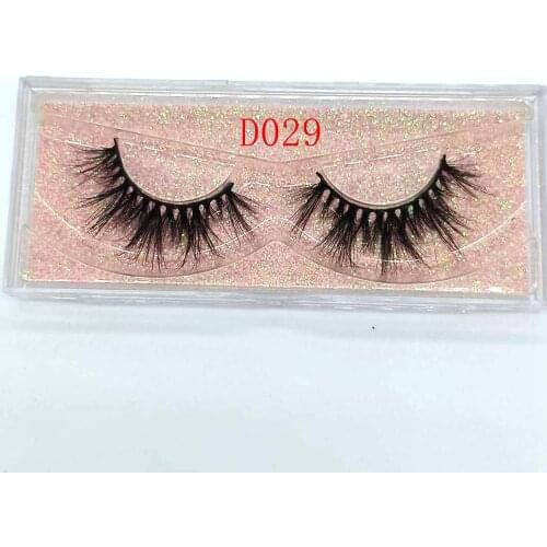 Dalinlash 22mm mink eyelash natural long mink lashes charming crisscross short full strip 3d mink ashes with box D029