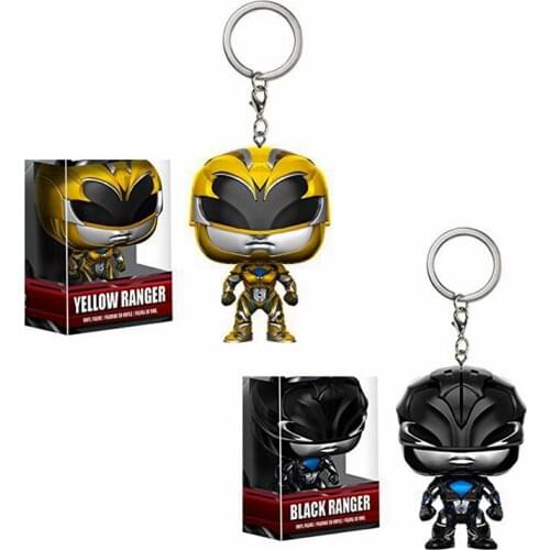 Funko POP Pocket Pop Keychain Official Yellow Ranger Black Ranger Rangers action Figure Gifts Collection Toys for Children