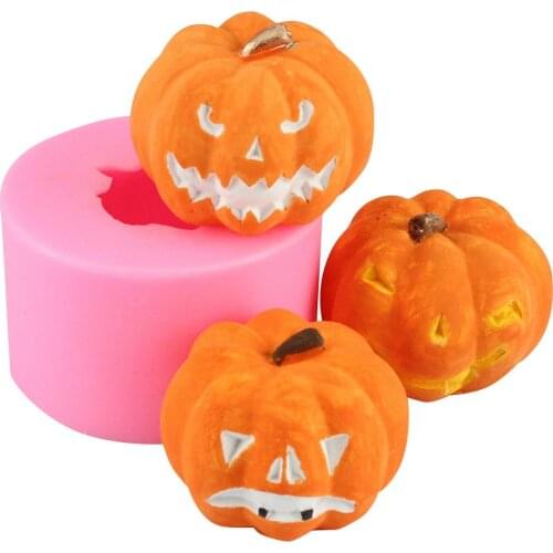 Halloween 3D Pumpkin Silicone Mould Candle Cake Decoration Fondant DIY Mold Pumpkin Cookies Chocolate Molds
