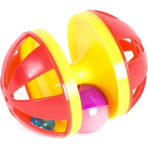 Pet Toys 1Pcs Kitten Bell Toy Drumbbell Shape Funny Plastic Cat Chase Toy Cat Interactive Toy Pet Cats Supplies Random Color