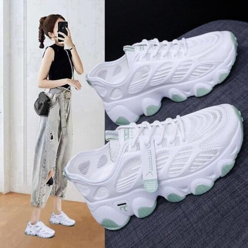 2021 Summer Womens Mesh Breathable Old Shoes All-match Casual Sports Shoes Womens Height-increasing Shoes