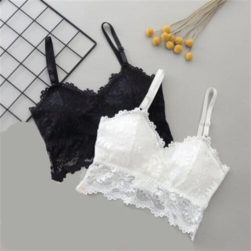Hot Sexy Young Girl bra 2019 Fashion Sheer Lace Floral Bralette Bras Girls Strappy Lingerie Bra Underwear Sweet Wire Free Bra