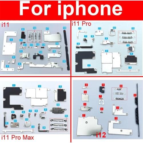 Full Set inner Small PCB Metal iron Accessories Parts For iphone 11 Pro Max Small holder Bracket Shield Plate Kit Phone Parts