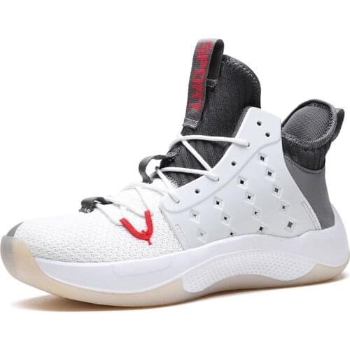 2021 Fashion New Mens Basketball Shoes Lightweight And Comfortable Mesh Breathable Round Toe Lace-up Non-slip Sneakers