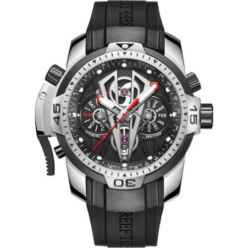 Reef Tiger men watch,mens automatic watches man punk mechanical wristwatch sport military clock Switzerland relogio masculino