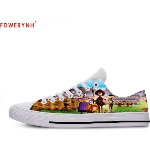 Mens Casual Shoes New Cartoon Cute Funny Early Lace-Up Canvas Strap Ladies Casual Man Shoes Comfortable