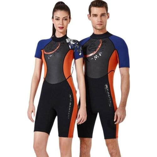 Short sleeve Wetsuit 1.5MM neoprene men & women skin diving suit Scuba spearfishing Snorkeling surfing Sun-proof swimsuit