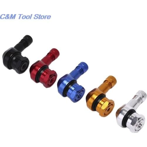 2pcs 10mm 11.3mm Rim Wheel Parts Motorcycle Wheel Tire Tubeless Valve Stems for 90 Degree Angle CNC Aluminum Valve Stem