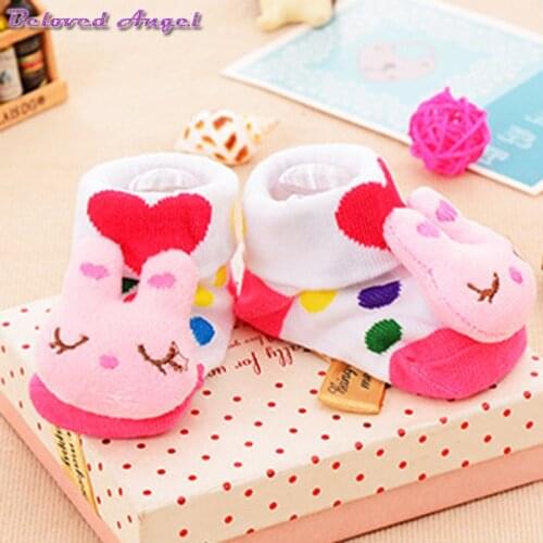 Baby Socks Boys Girls Cartoon Cat 3D Pattern Socks Toddler Kids Cotton Floor Anti-skid Socks Children leg warmer 0-18 Month